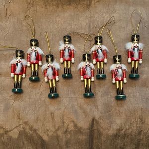 Set of 8 vintage nutcracker ornaments